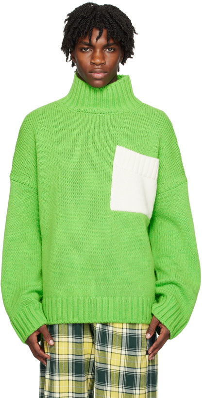 Photo: JW Anderson Green Patch Turtleneck