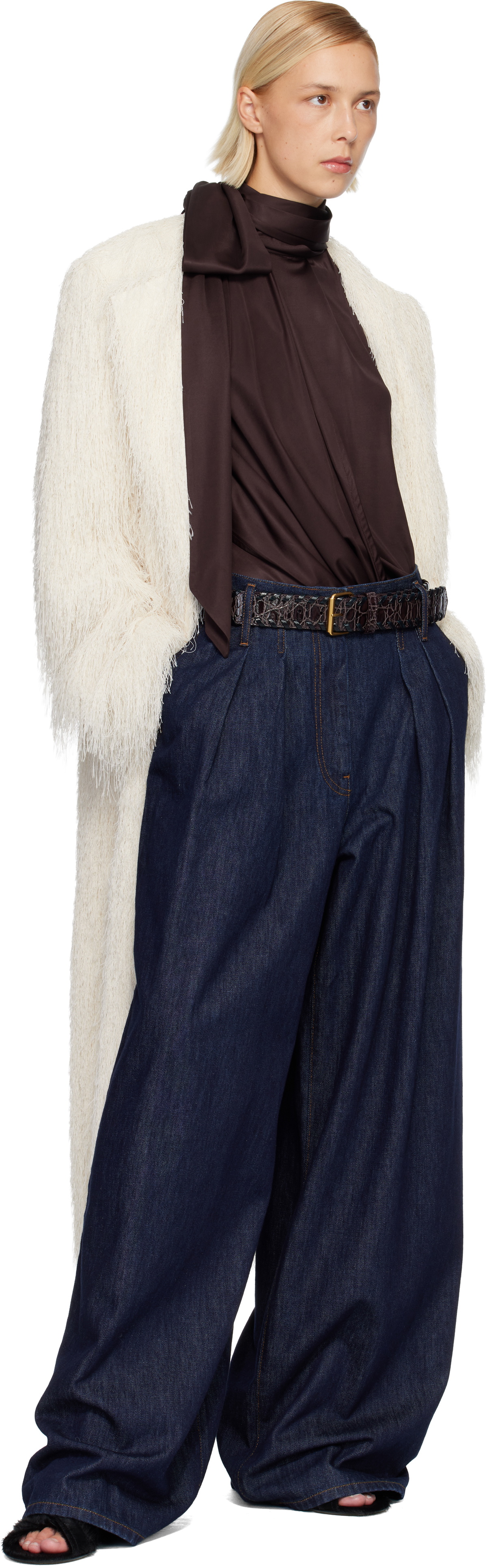 Dries Van Noten Brown Braided Leather Belt