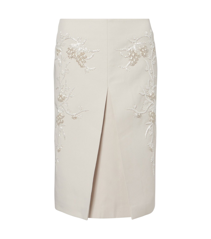 Photo: Jacques Wei Embellished low-rise cotton-blend midi skirt