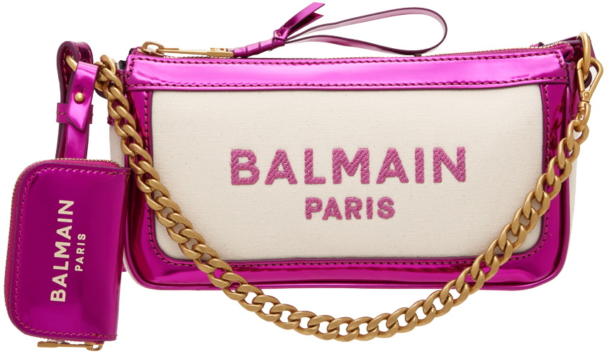 Balmain Off-White & Pink Chain Bag Balmain