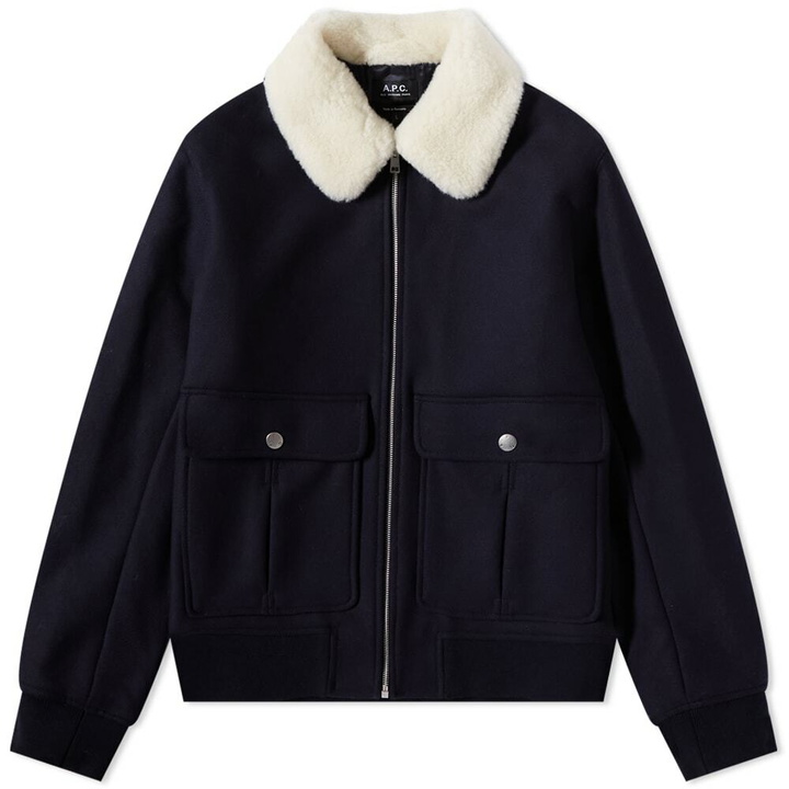 Photo: A.P.C. Men's Ben Wool Jacket in Dark Navy