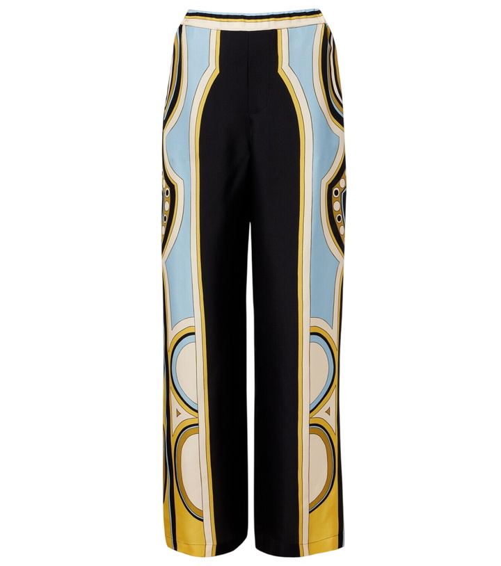 Photo: La DoubleJ Club printed silk twill wide-leg pants