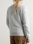 Maison Kitsuné - Logo-Appliquéd Cotton-Jersey Sweatshirt - Gray