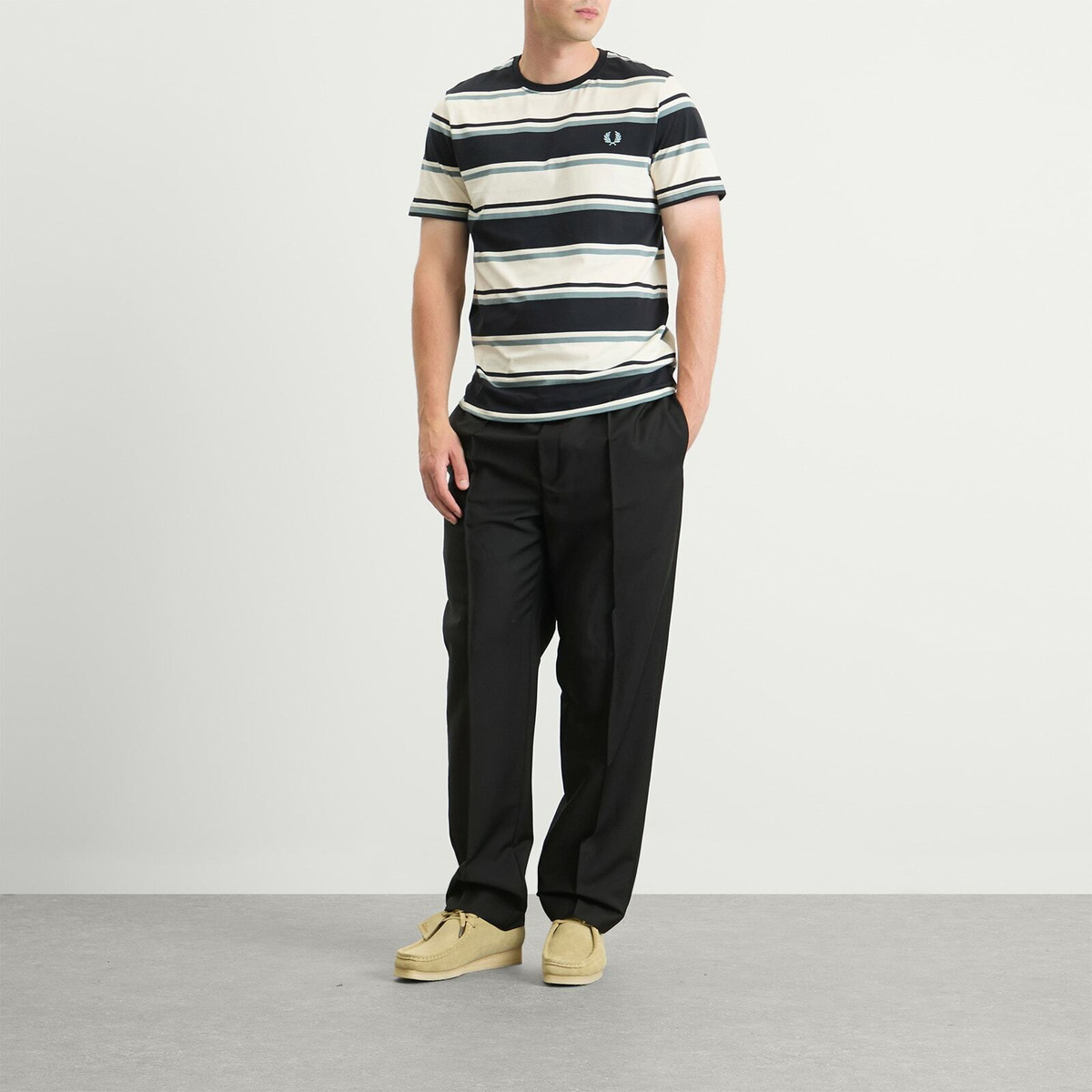 Fred Perry Men's Bold Striped T-Shirt in Navy