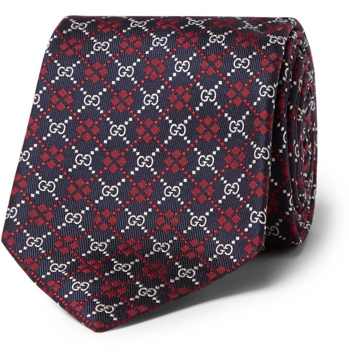 Photo: Gucci - 7cm Logo-Jacquard Silk Tie - Men - Navy