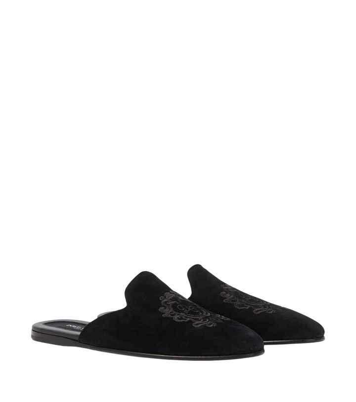 Photo: Dolce&Gabbana Embroidered suede mules