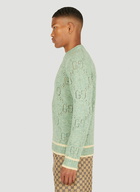 GG Perforated Sweater in Green