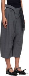 Ottolinger Gray Strapped Baggy Suit Shorts