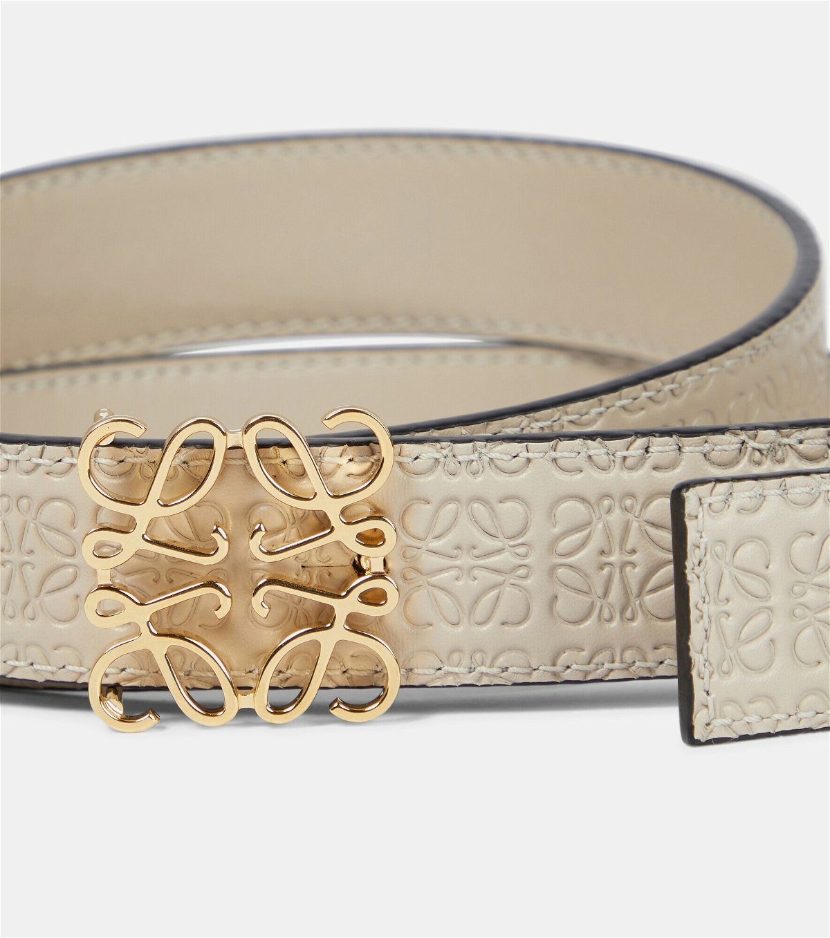 Loewe - Anagram embossed leather belt Loewe