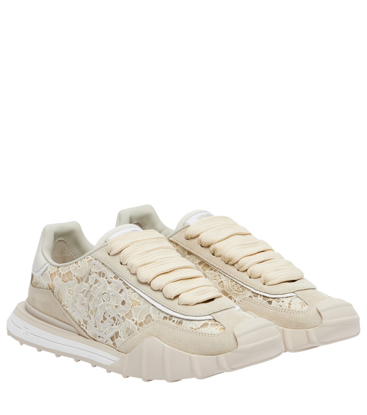 Photo: Dolce&Gabbana Runner suede-trimmed lace sneakers