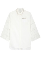 Huishan Zhang Logan Crystal-embellished Faille Shirt White