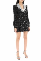 ALESSANDRA RICH mini dress with lace collar Black