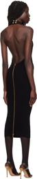 Balmain Black Halter Midi Dress