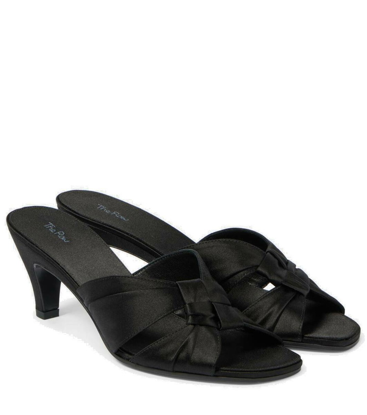 Photo: The Row Soft Knot 65 satin mules