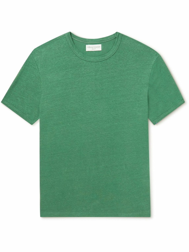 Photo: Officine Générale - Slub Stretch-Linen T-Shirt - Green