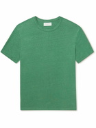 Officine Générale - Slub Stretch-Linen T-Shirt - Green