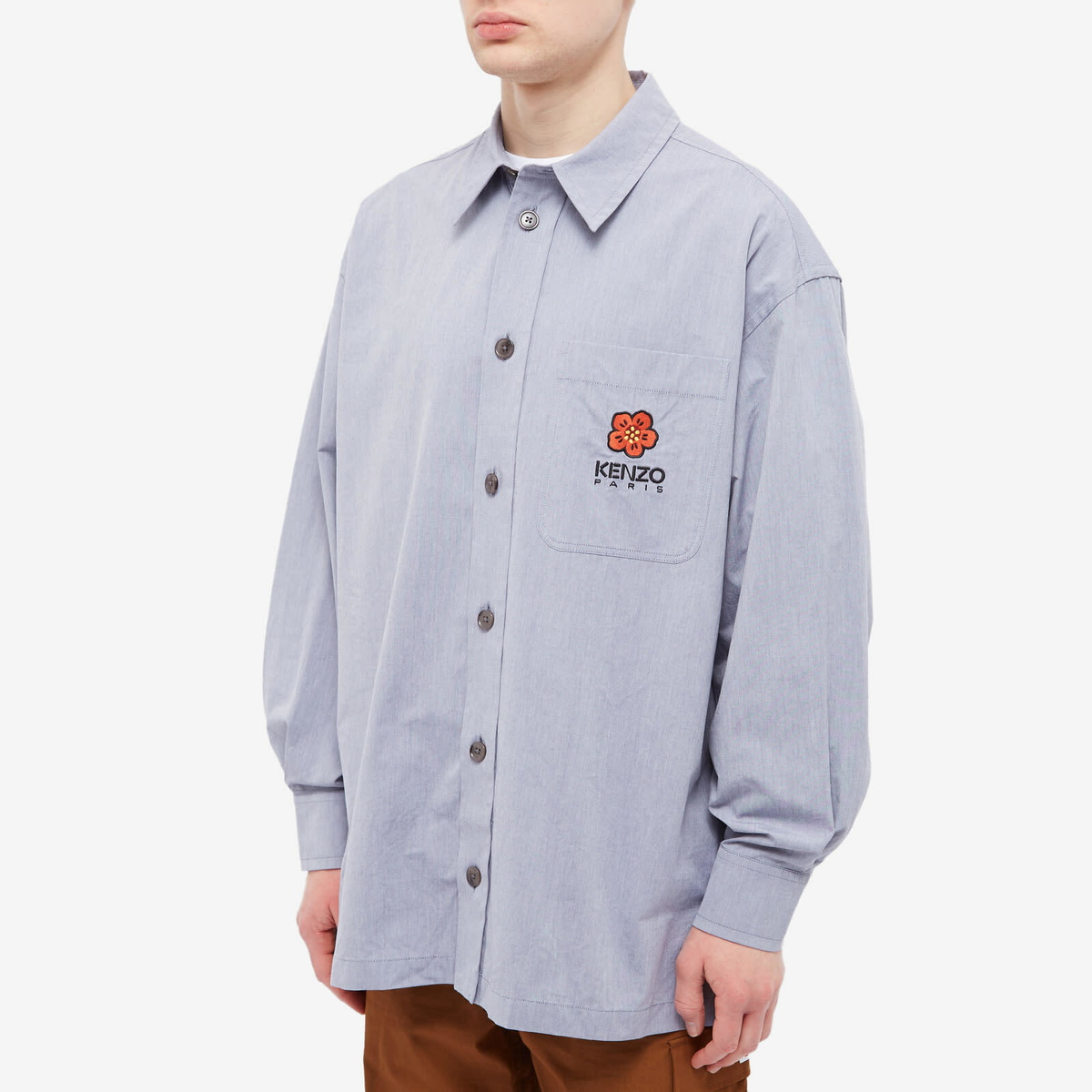 Kenzo Paris Men's Boke Flower Crest Overshirt in Midnight