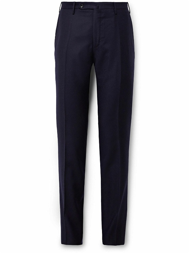 Photo: Incotex - Venezia 1951 Slim-Fit Worsted Wool-Flannel Trousers - Blue