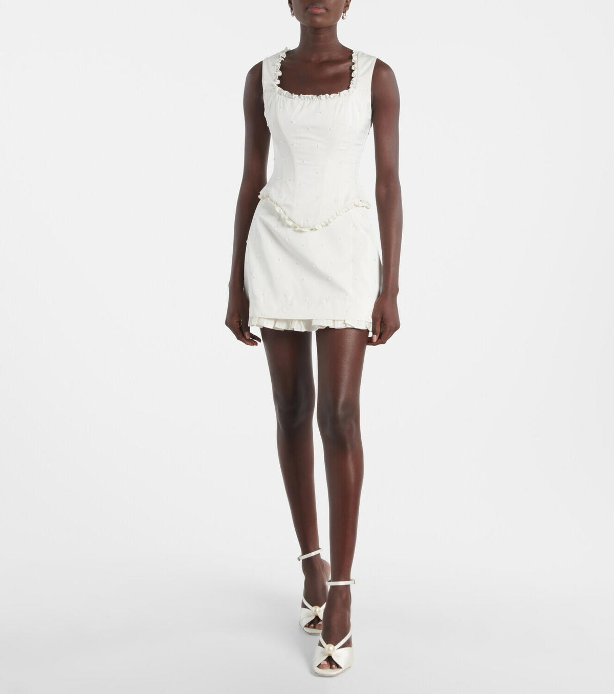 Clio Peppiatt Camelia embellished miniskirt