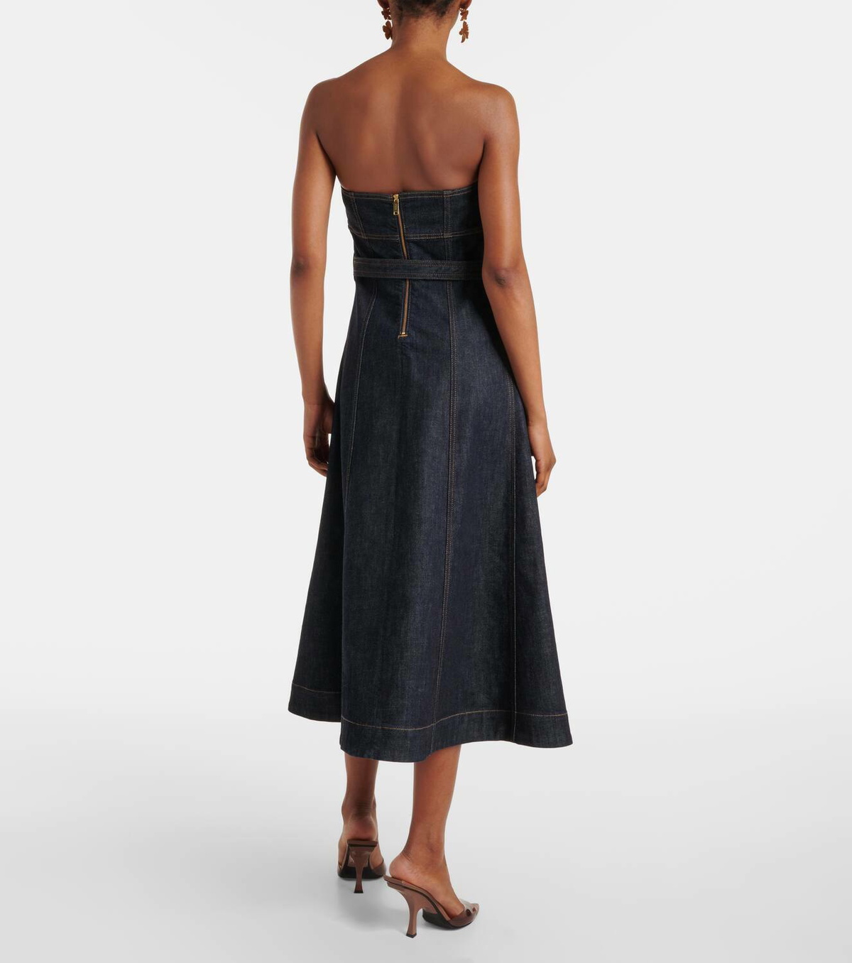 SELF-PORTRAIT ワンピース Belted strapless midi dress1075019 SELF-PORTRAIT ワンピース Belted strapless midi dress1075019