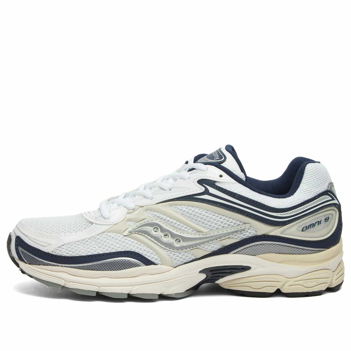 Photo: Saucony Men's Progrid Omni 9 Sneaker in White/Navy