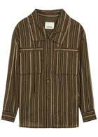 Isabel Marant Chelia Striped Cotton-blend Shirt Bronze