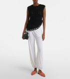 Loulou de Saison Saez asymmetric scalloped crochet top