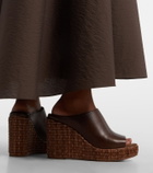 Brunello Cucinelli Leather espadrille wedges