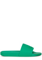 Moncler Basile Logo Rubber Sliders Green