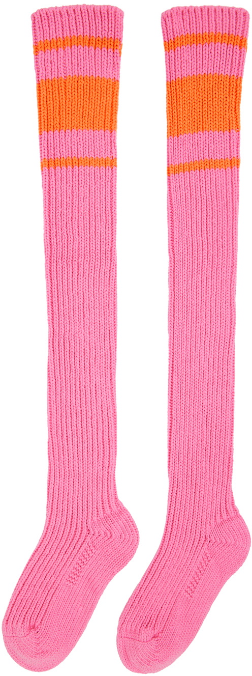 タイツ・ソックス MARNI Striped socks Pink SKMC0152MQUFU126 関税込 MARNI マルニ ストライプ ソックス 国内発送 (MARNI