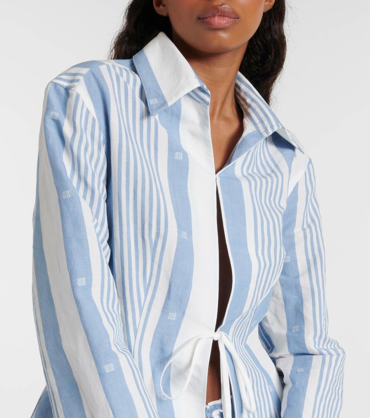Givenchy 4G striped cotton and linen shirt Givenchy