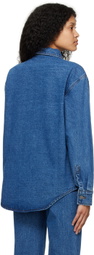 WYNN HAMLYN Blue Faded Denim Shirt