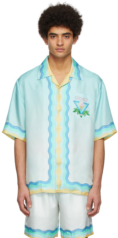 Photo: Casablanca Blue Silk Shirt