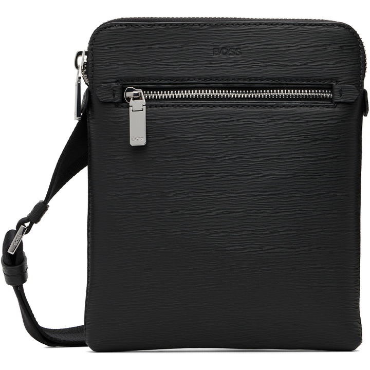 Photo: BOSS Black Leather Embossed Logo Envelope Pouch