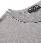 Dolce & Gabbana - Oversized Printed Cotton-Jersey T-Shirt - Gray