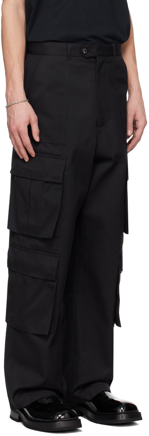 Lownn Black Wide Leg Cargo Pants
