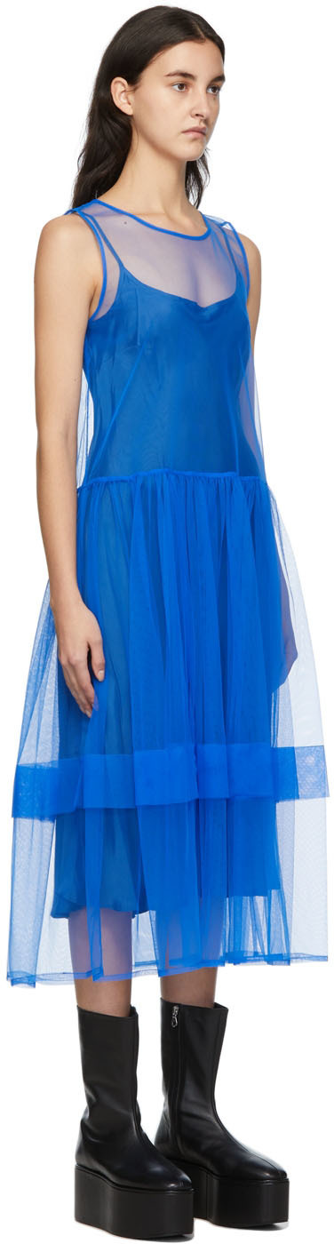 Molly Goddard Blue Tulle Staffa Dress Molly Goddard