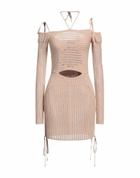 Andreādamo Womens Mini dress Camel