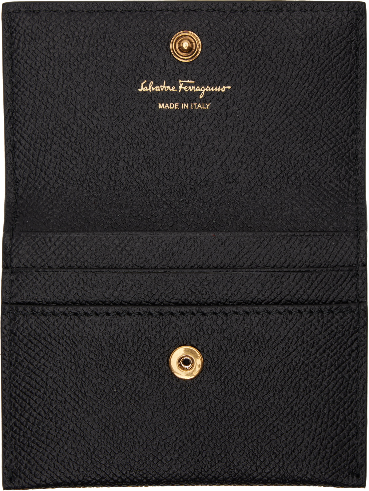 Ferragamo Black Gancini Credit Card Holder