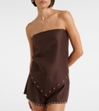 Staud Samara embellished linen top