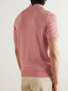 PIACENZA 1733 - Intarsia Pointelle-Knit Cotton Polo Shirt - Pink