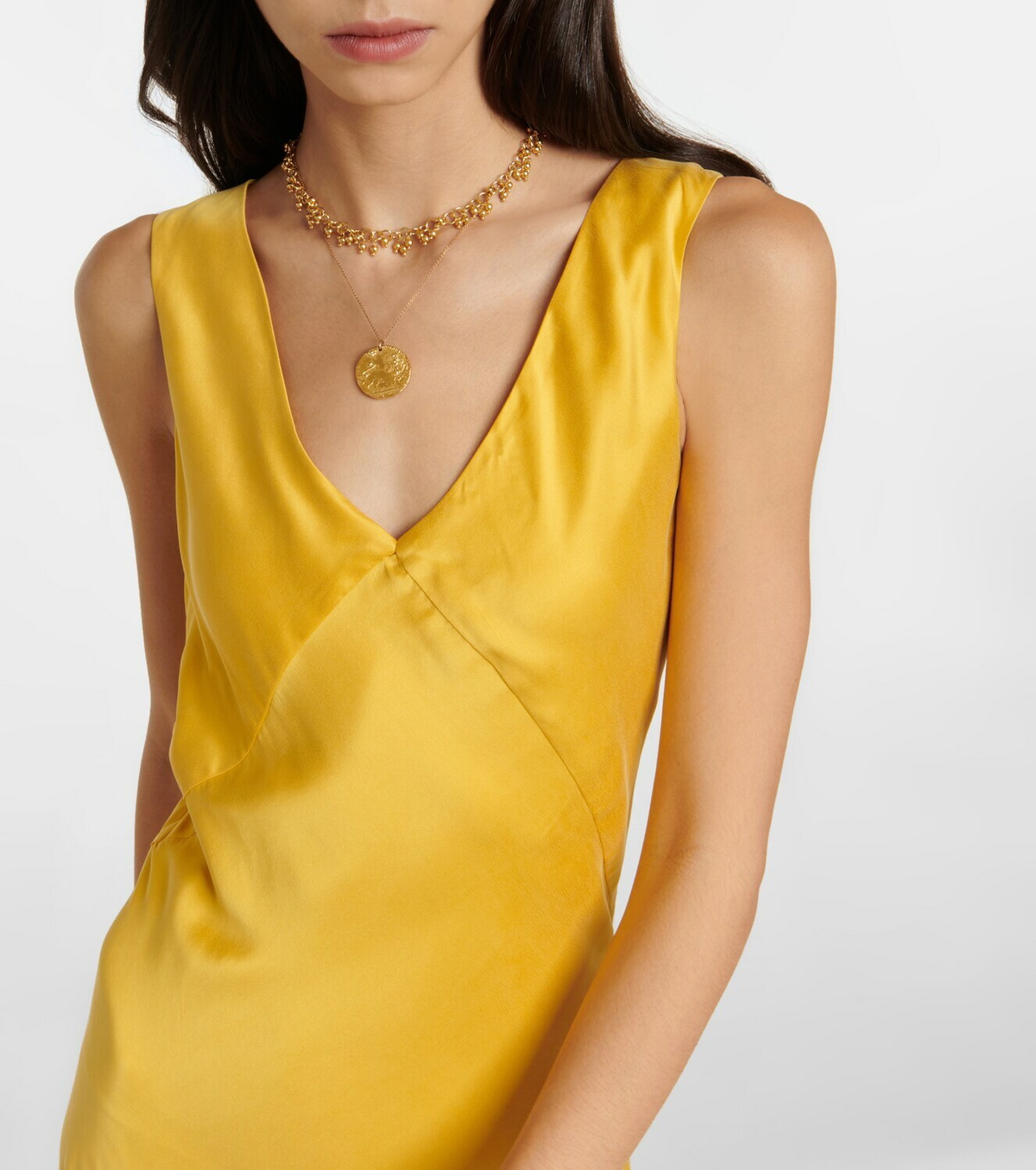 Asceno Bordeaux silk slip dress ASCENO