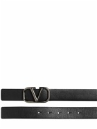 VALENTINO GARAVANI - 30mm Leather Belt W/ V Logo Buckle