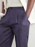 Rubinacci - Straight-Leg Linen Trousers - Blue