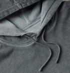 Saturdays NYC - Grande Peace Embroidered Pigment-Dyed Loopback Cotton-Jersey Hoodie - Gray
