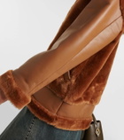 Blancha Shearling-trimmed leather jacket