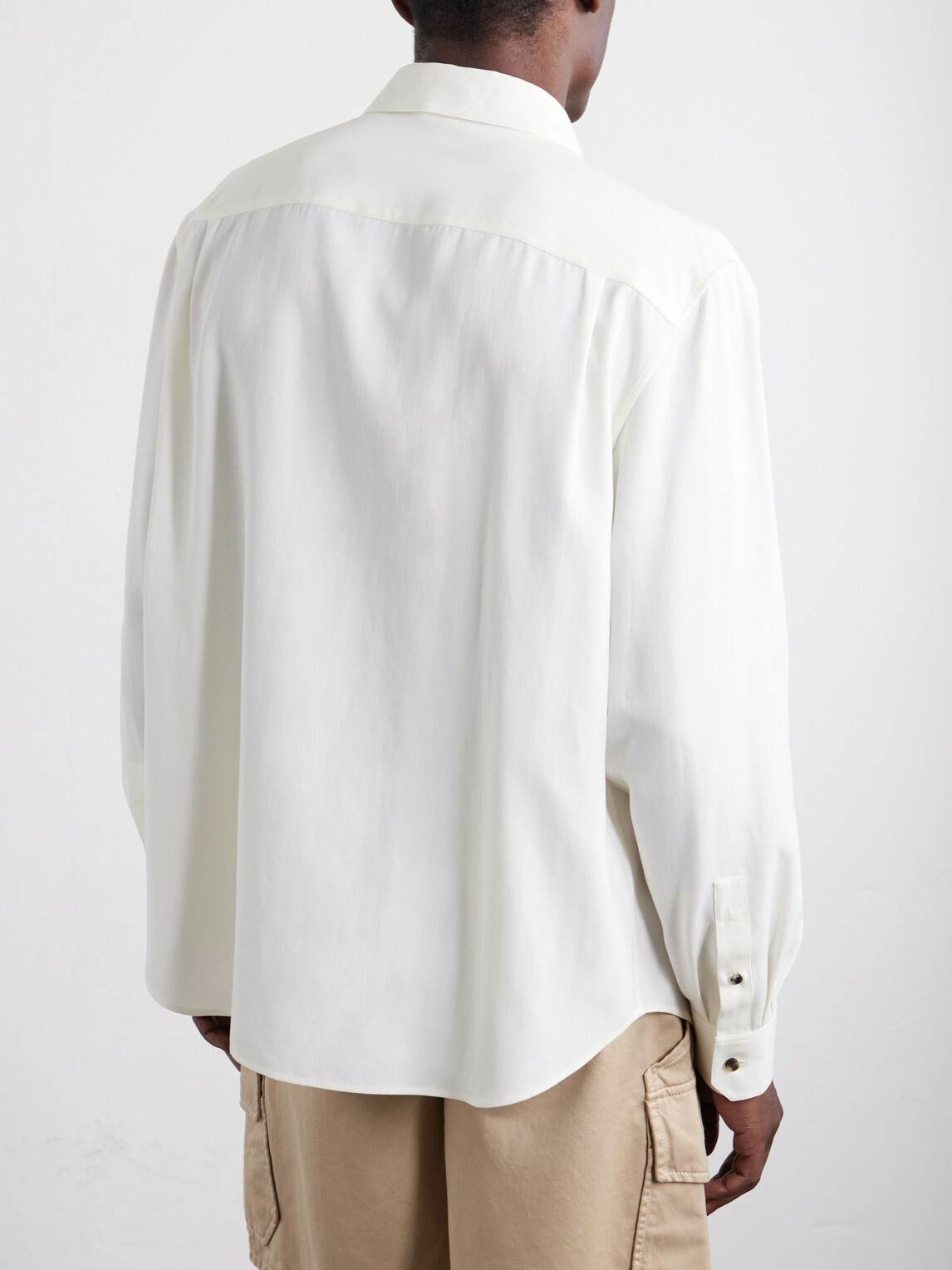 LOEWE - Paula's Ibiza Anagram-Embroidered Lyocell-Poplin Shirt - Neutrals
