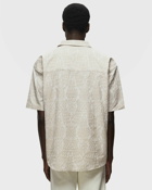 Daily Paper Zuri Macrame Jacquard Relaxed Ss Shirt Beige - Mens - Shortsleeves
