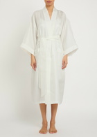 Olivia Von Halle Sabine Silk Robe - Ivory - One Size