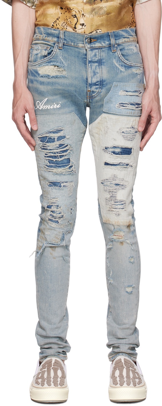 AMIRI Blue Paneled Jeans Amiri